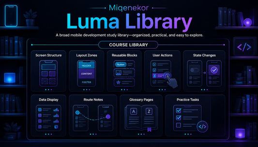 Miqenekor Luma Library interface with various development tools and features on a dark background.